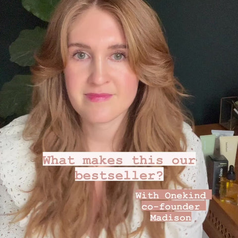 Video of Onekind co-founder Madison talking about Dream Cream Nighttime Moisturizer